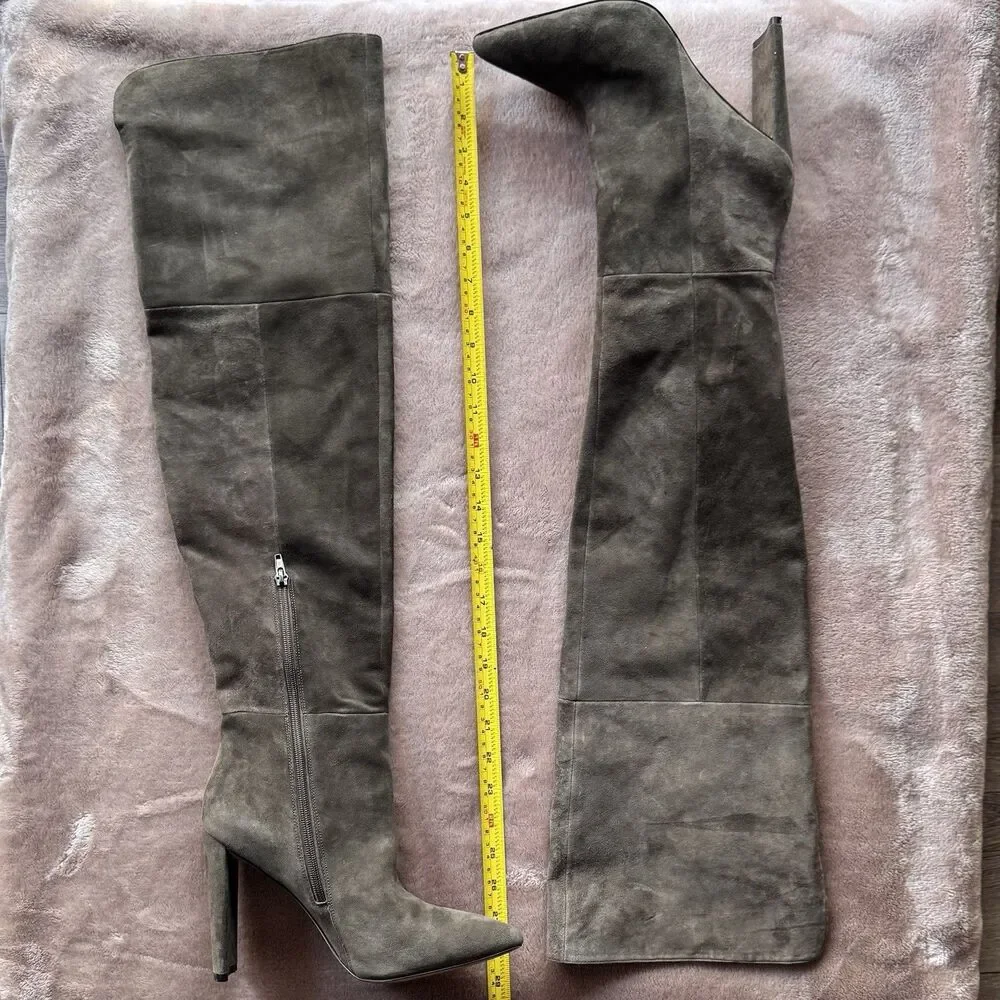 Aldo Mylla Real Suede Thigh High Knee Boots Hunter Green Sz 10 Whimsgoth Trendy